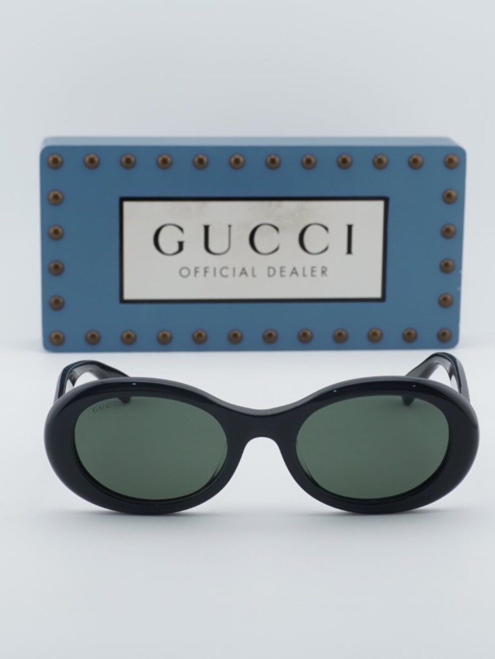 Gucci GG1587SA 001 Oval Sunglasses - Black / Grey - Picture 6 of 11
